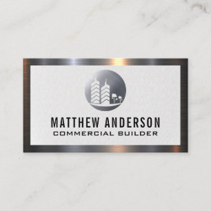 Real Estate Metal Logo Metal Trim Business Card