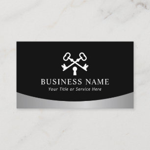 Real Estate Minimalist Key House Logo Modern Business Card