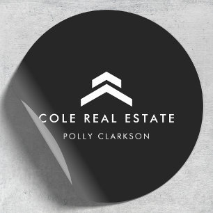 Real Estate   Modern Black Listing Agent Realtor Classic Round Sticker