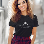 Real Estate | Modern Black Listing Agent Realtor T-Shirt<br><div class="desc">A simple custom black real estate agency business template in a modern minimalist style which can be easily updated with your realtor contact details!</div>