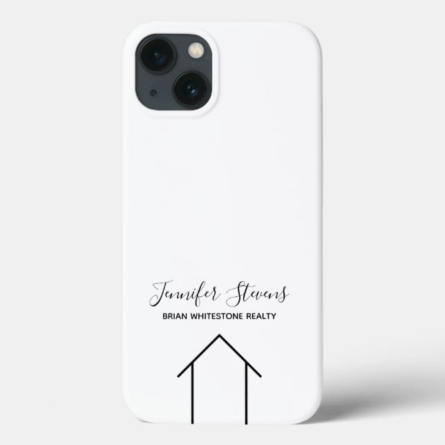 Real Estate Modern Black White Custom Realtor Case-Mate iPhone Case (Back)