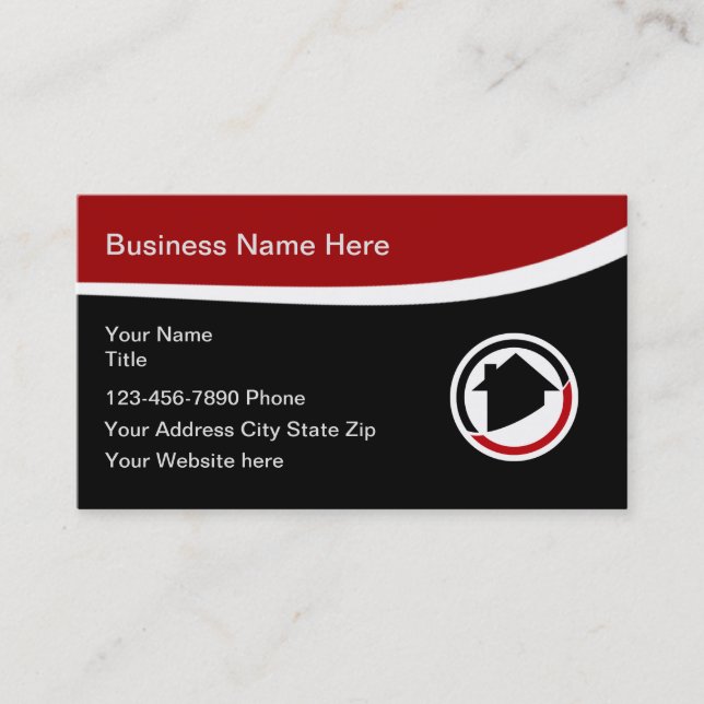 Real Estate Modern Classy Business Cards (Front)