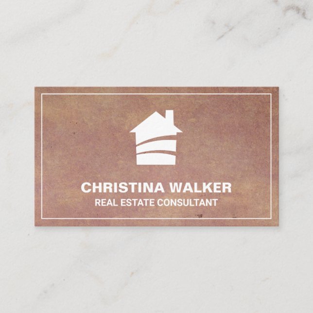Real Estate | Modern Home Logo Business Card (Front)