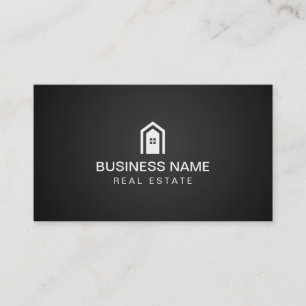 Real Estate Modern Home Logo Dark Minimalist Business Card