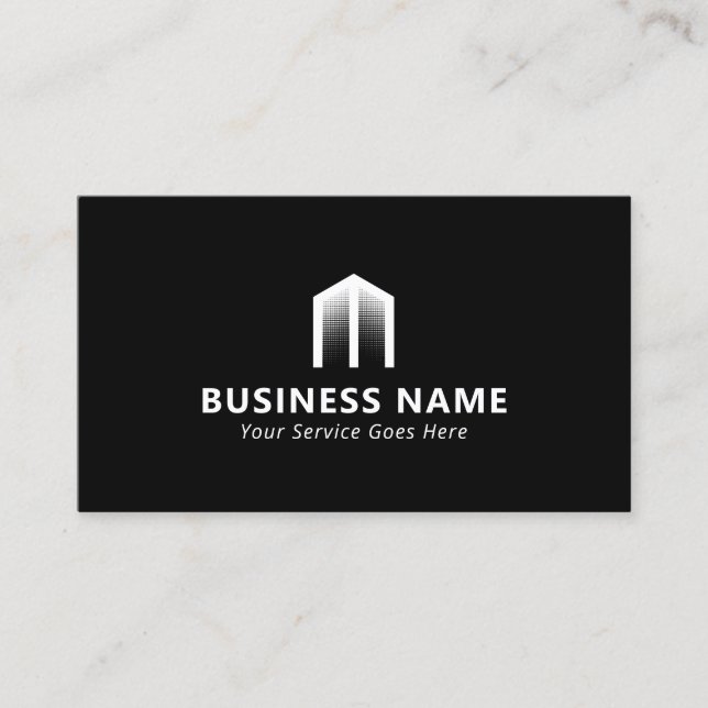Real Estate Modern House Logo Realtor Business Card (Front)