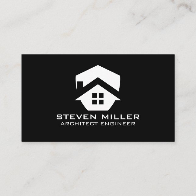 Real Estate Modern Logo | Properties Business Card (Front)