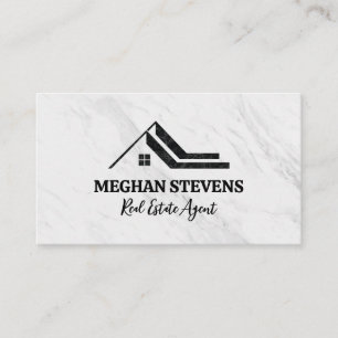 Real Estate Modern Marble Logo  Appointment Card