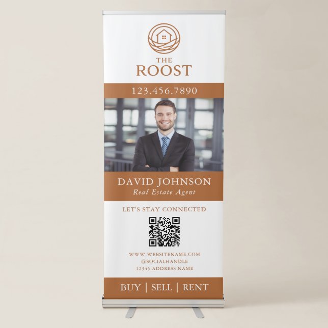 Real Estate Modern Professional Custom Logo Retractable Banner (Front)