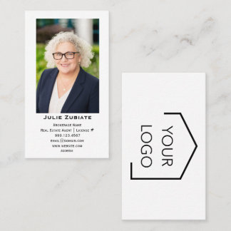 Real Estate Modern Vertical Custom Photo and Logo Business Card