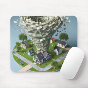 Real Estate Money Tornado Mouse Mat