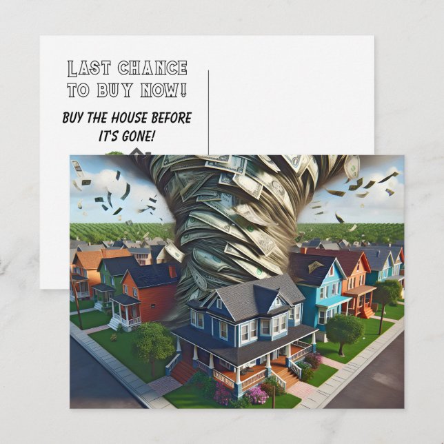 Real Estate Money Tornado Postcard (Front/Back)