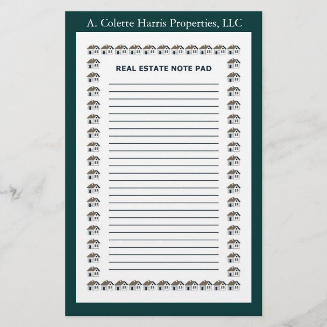 Real Estate Note Pad- Design 4 (Front)