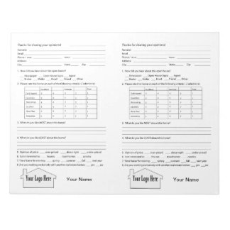 Real Estate Open House Feedback Notepad