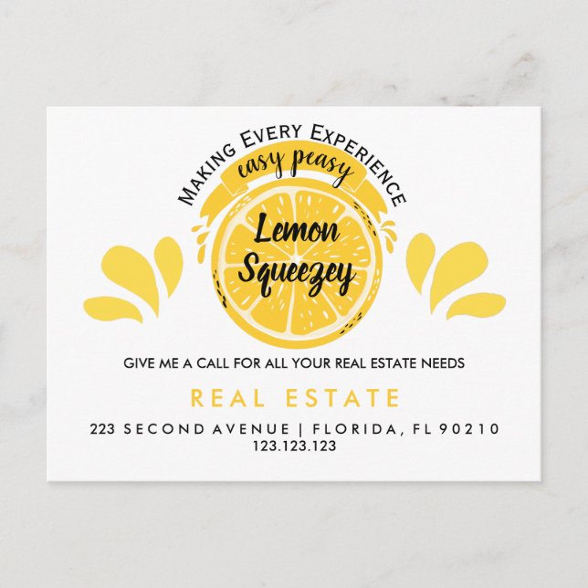 Real estate Open House Lemon Pop by  Postcard (Front)
