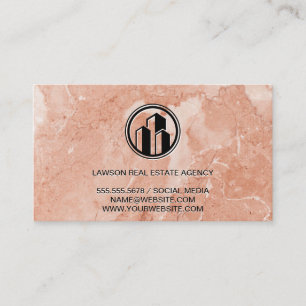 Real Estate   Orange Marble   Classic Slate Appointment Card
