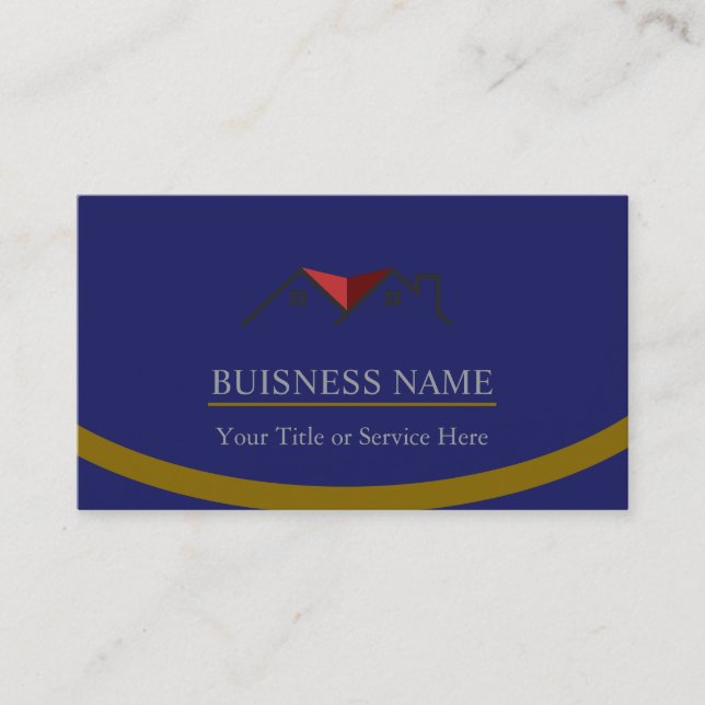 Real Estate Personalised Navy Blue  Business Card (Front)
