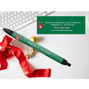 Real Estate Personalised Season's Greetings Black Ink Pen