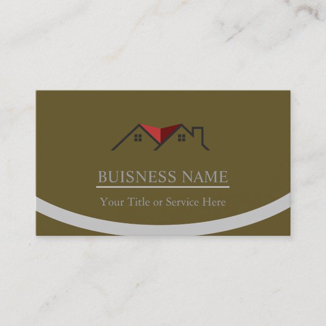 Real Estate Personalised Yellow brown  Business Card (Front)