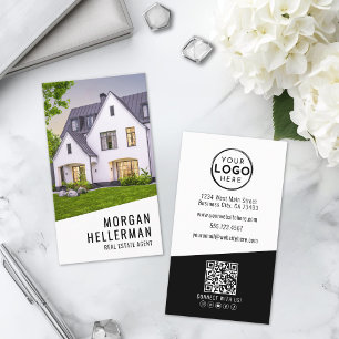 Real Estate Photo Logo Vertical Business Card