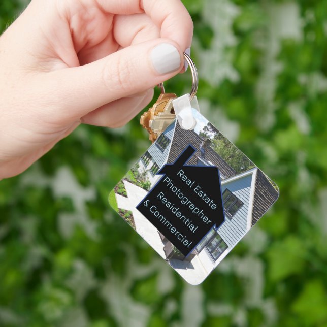 Real Estate Photographer QR Code Key Ring (Hand)