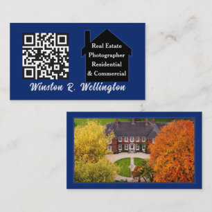 Real Estate Photographer QR Code Photo Template Business Card