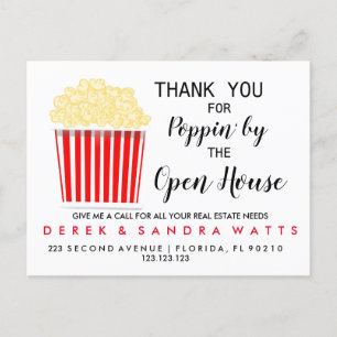 real estate POPCORN open house Announcement Pos Postcard