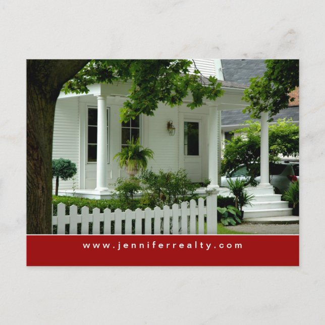 Real Estate Postcards White Green House Red 2 (Front)
