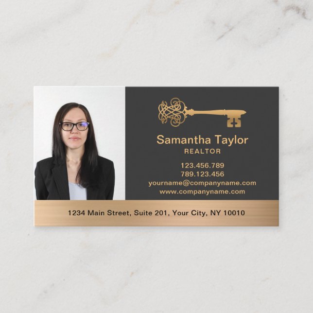 Real Estate Professional  Add Photo and logo Business Card (Front)