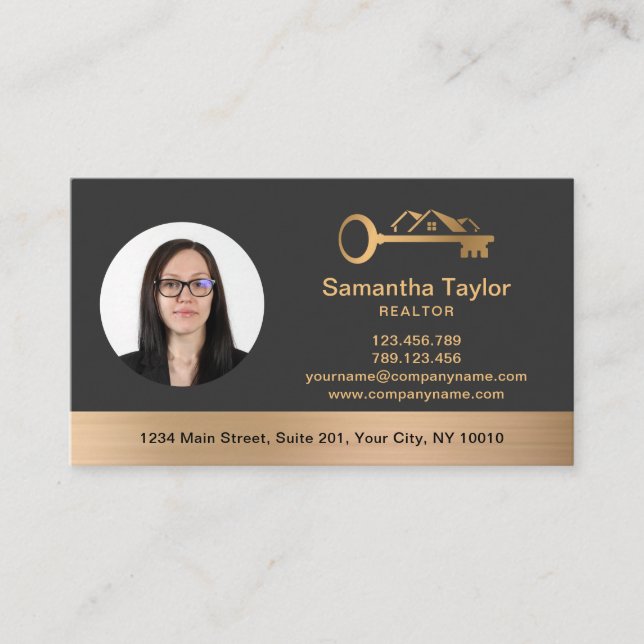 Real Estate Professional  Add Photo and logo Business Card (Front)