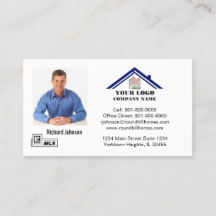 Real Estate Professional Add Photo Logo QR Code  Business Card