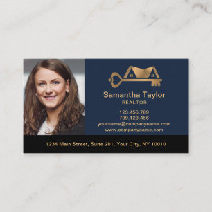 Real Estate Professional  Add Photo logo Realtor B Business Card