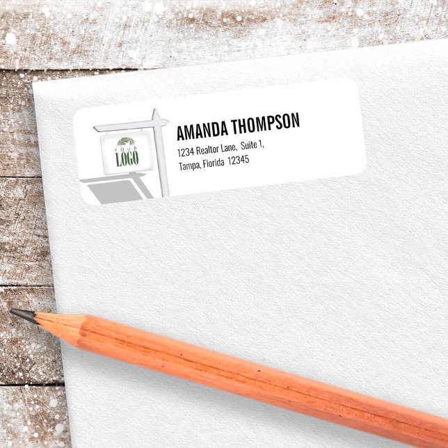 Real Estate Professional Add Your Logo Custom  (Realtor simple "add your logo"
custom return address label.)