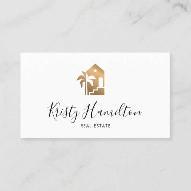 real estate professional beach house bnb photo business card (Front)