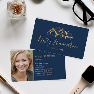 real estate professional house realtor add photo business card