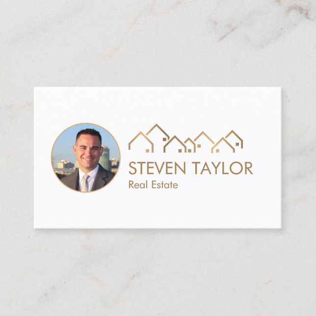 real estate professional house realtor add photo business card (Front)