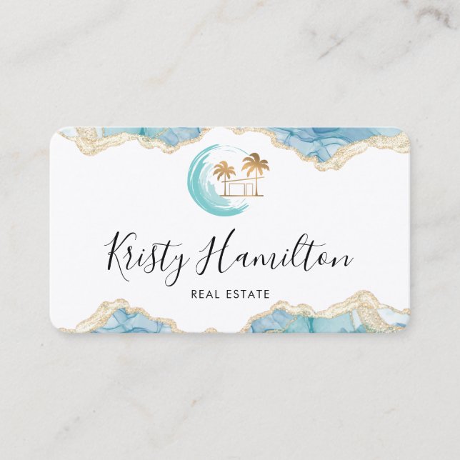 real estate professional house realtor beach house business card (Front)