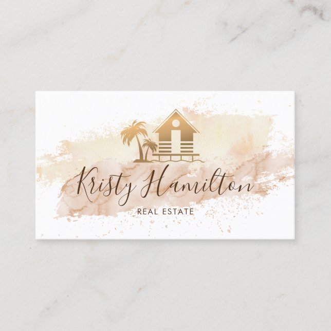 real estate professional house realtor beach house business card (Front)