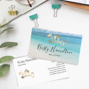 real estate professional house realtor beach house business card