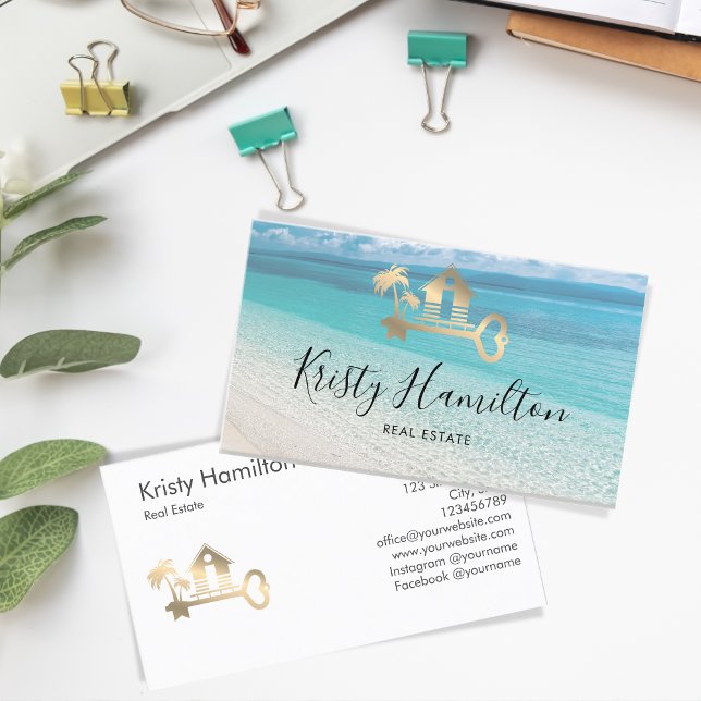 real estate professional house realtor beach house business card (Creator Uploaded)