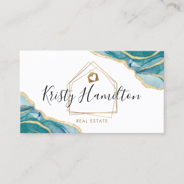 real estate professional house realtor gold busine business card (Front)