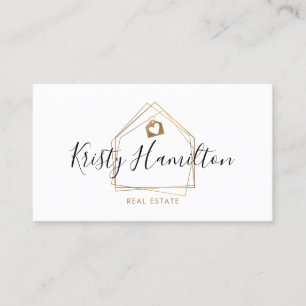 real estate professional house realtor gold business card