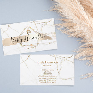 real estate professional house realtor gold business card