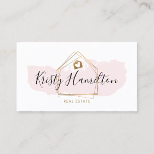 real estate professional house realtor gold business card
