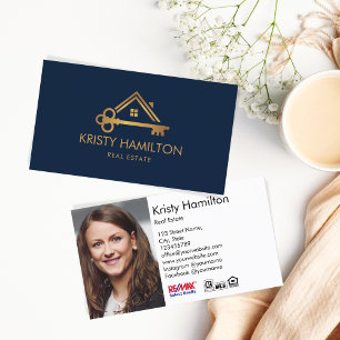 real estate professional key house realtor photo business card