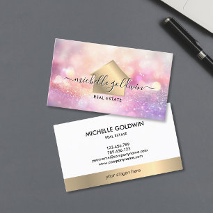 Real Estate Professional Modern Script House Busin Business Card