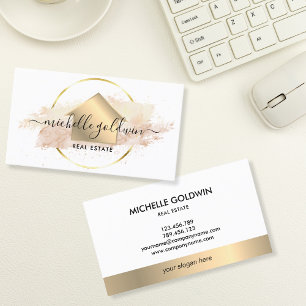 Real Estate Professional Modern Script House Busin Business Card