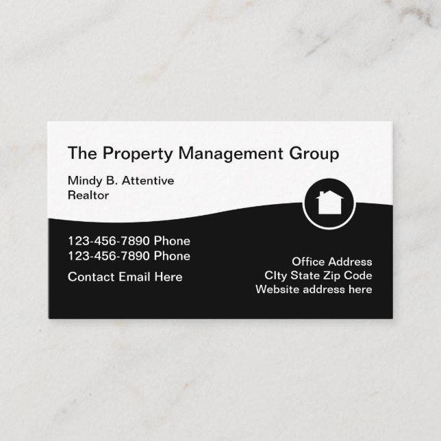 Real Estate Professional Property Management Business Card (Front)