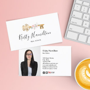 real estate professional realtor key add photo  bu business card