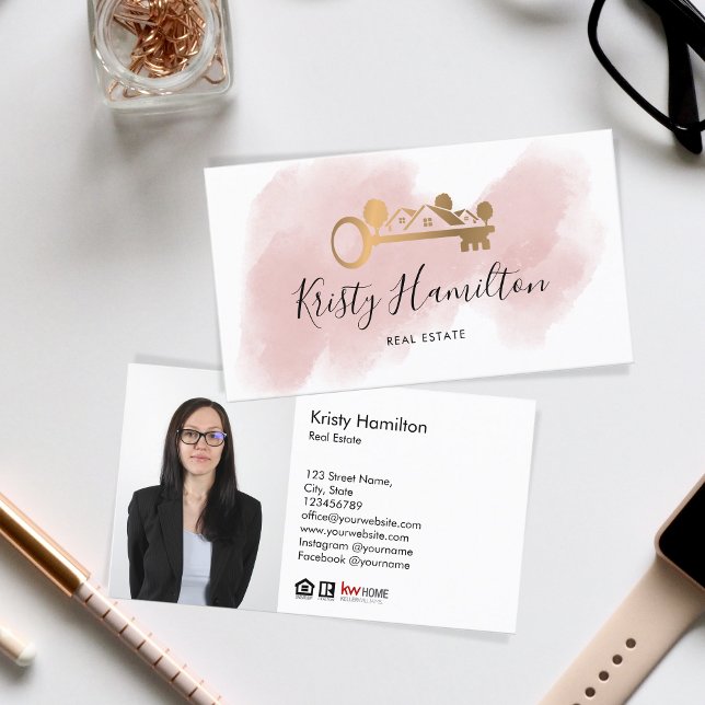 real estate professional realtor key add photo  bu business card (Creator Uploaded)