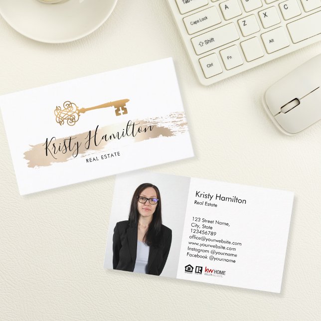 real estate professional realtor key add photo  bu business card (Creator Uploaded)